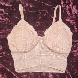 Bozzolo Lace Bralette/Tank Top in Creamy Pink